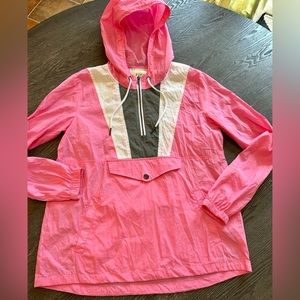 Pink Grey Windbreaker Rain Jacket Medium